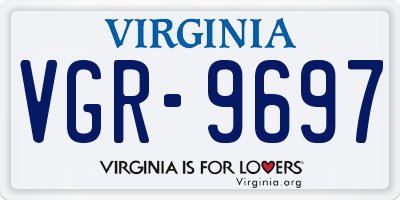VA license plate VGR9697