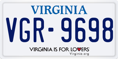 VA license plate VGR9698