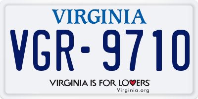 VA license plate VGR9710