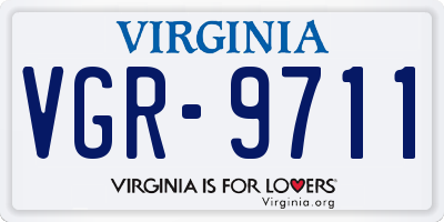 VA license plate VGR9711