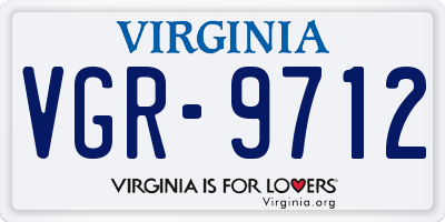 VA license plate VGR9712