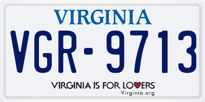 VA license plate VGR9713