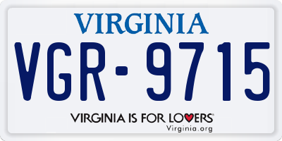 VA license plate VGR9715