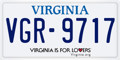VA license plate VGR9717
