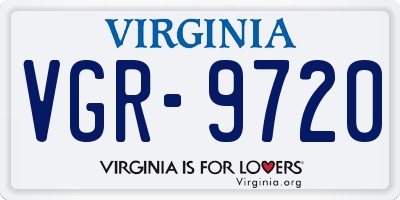 VA license plate VGR9720