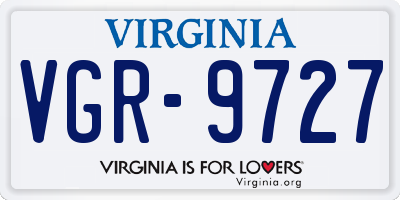 VA license plate VGR9727