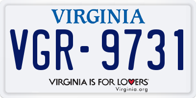 VA license plate VGR9731