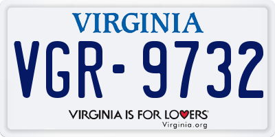 VA license plate VGR9732