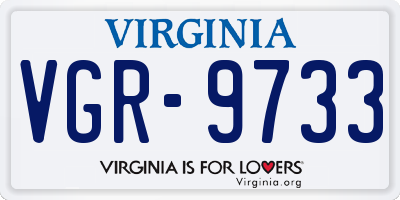 VA license plate VGR9733