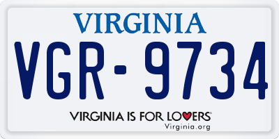 VA license plate VGR9734