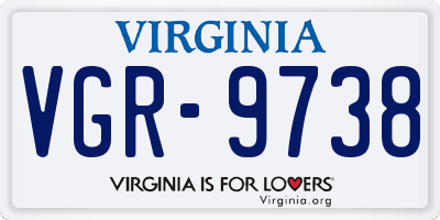 VA license plate VGR9738