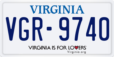VA license plate VGR9740