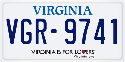 VA license plate VGR9741