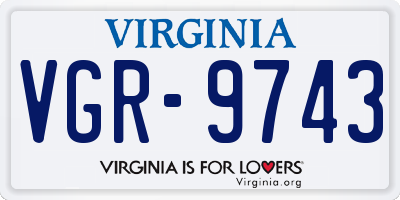 VA license plate VGR9743