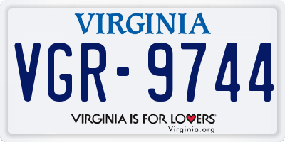 VA license plate VGR9744