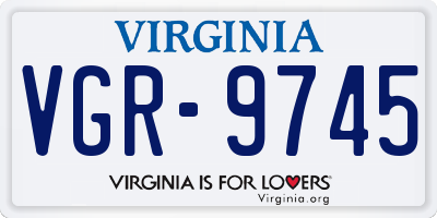VA license plate VGR9745