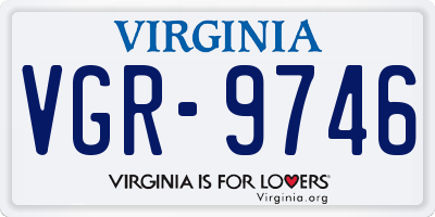 VA license plate VGR9746