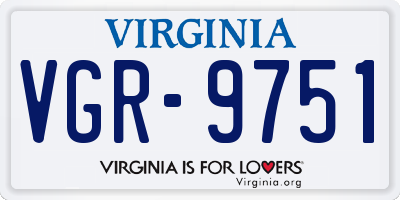 VA license plate VGR9751