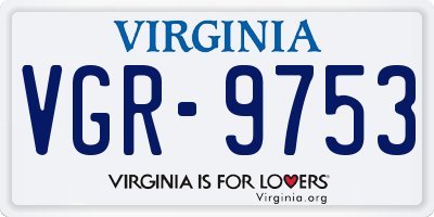 VA license plate VGR9753