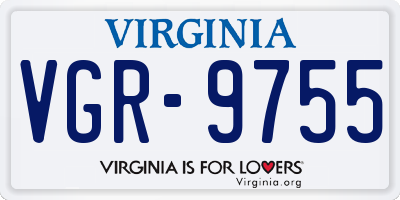 VA license plate VGR9755
