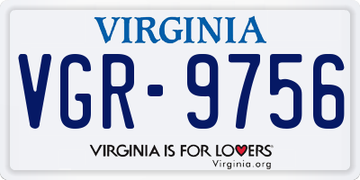 VA license plate VGR9756