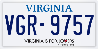 VA license plate VGR9757