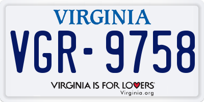 VA license plate VGR9758