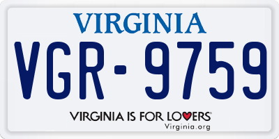 VA license plate VGR9759