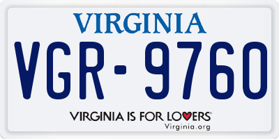 VA license plate VGR9760