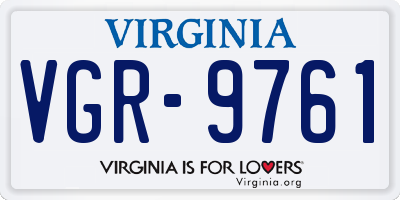 VA license plate VGR9761