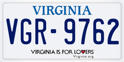 VA license plate VGR9762