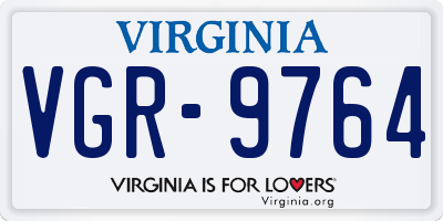 VA license plate VGR9764