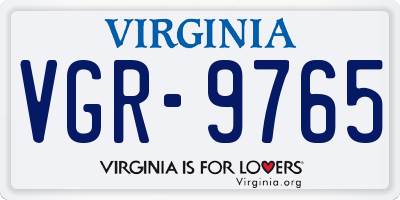 VA license plate VGR9765