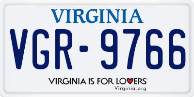 VA license plate VGR9766