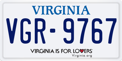 VA license plate VGR9767