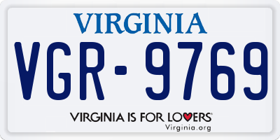 VA license plate VGR9769