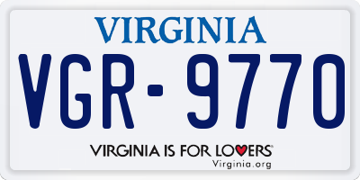 VA license plate VGR9770