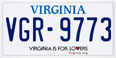 VA license plate VGR9773