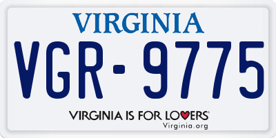 VA license plate VGR9775