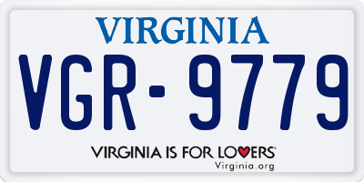 VA license plate VGR9779
