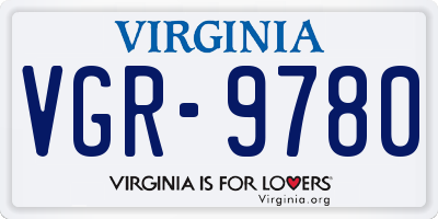 VA license plate VGR9780