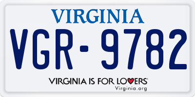 VA license plate VGR9782