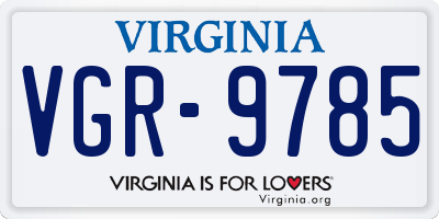 VA license plate VGR9785