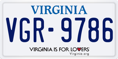VA license plate VGR9786