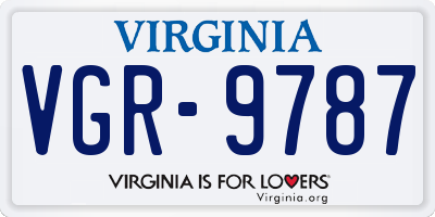 VA license plate VGR9787