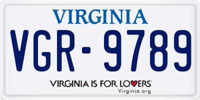 VA license plate VGR9789