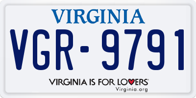 VA license plate VGR9791