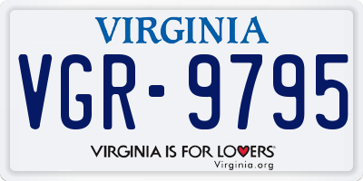 VA license plate VGR9795