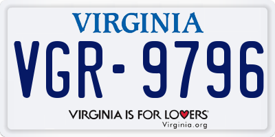 VA license plate VGR9796