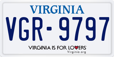 VA license plate VGR9797
